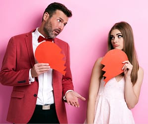 Heart separating as part of no contact rule breakup trauma recovery